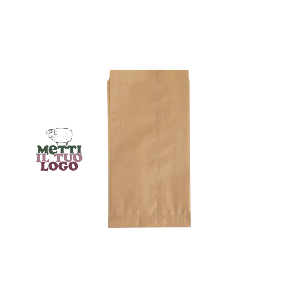 Sacchetti carta pane avana millerighe personalizzati 22x44 cm 10 kg.