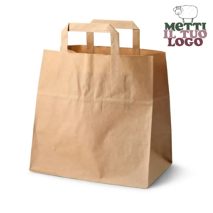 Shopper in carta personalizzate avana 26+17x25 cm