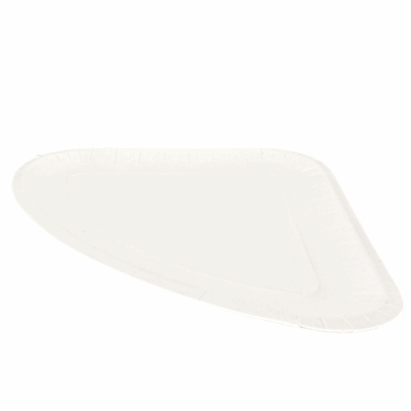 Assiettes à pizza triangulaires en carton et biocomposées, lot de 100, compostables.