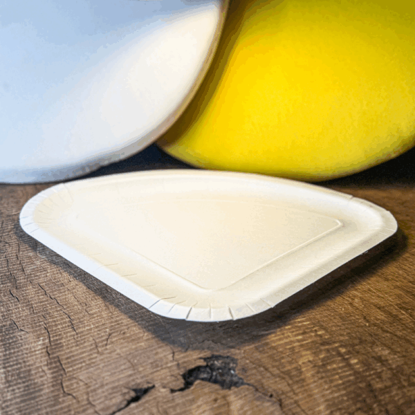 Supports à pizza écologiques triangulaires en carton biodégradable, certifiés UNI EN 13432.