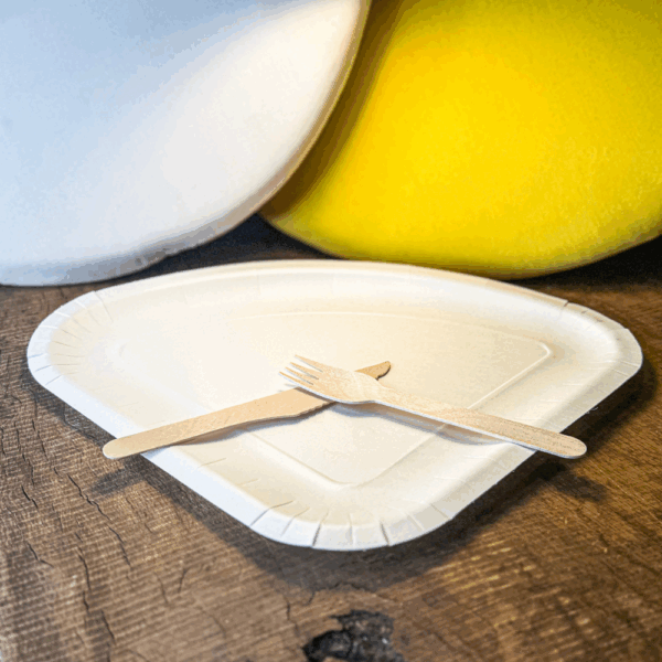 Assiettes à pizza triangulaires en carton et biocomposées 100 pcs – Image 3