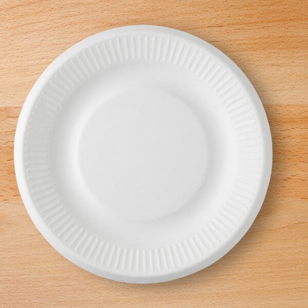 Assiettes écologiques en carton sans plastique, certifiées UNI EN 13432.