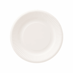 Assiettes compostables en papier blanc ø 18 cm, lot de 125.