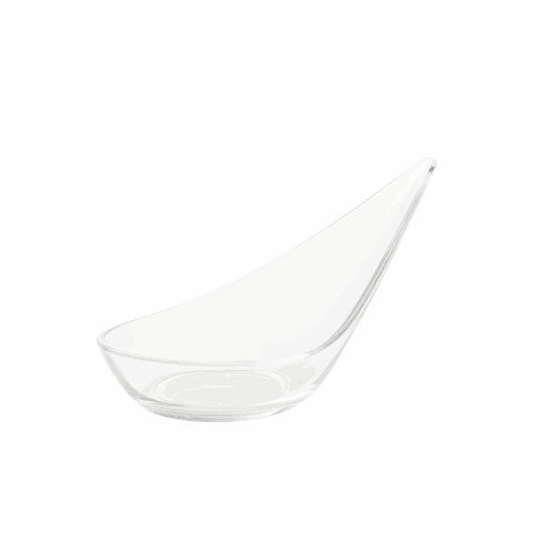 Assiette compostable transparente en forme de cuillère 10,3x3,8 cm.