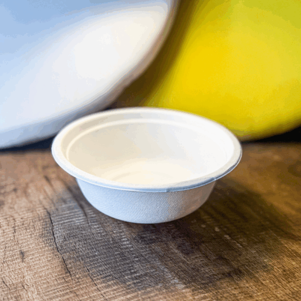 Bols écologiques 600 ml en fibre végétale, certifiés UNI EN 13432.