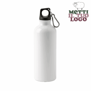 Bouteille écologique personnalisée blanche en aluminium 750 ml, réutilisable.