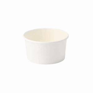 Coupes à glace en carton blanc 80 ml avec revêtement PLA, compostables.