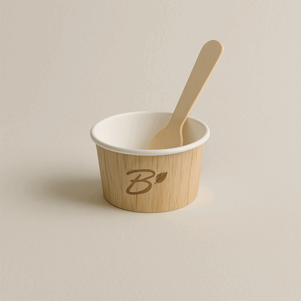 Pots en carton et PLA Havana pour desserts glacés - Pack de 120