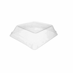 Couvercle transparent en PLA 16 cm biodégradable pour bols carrés.