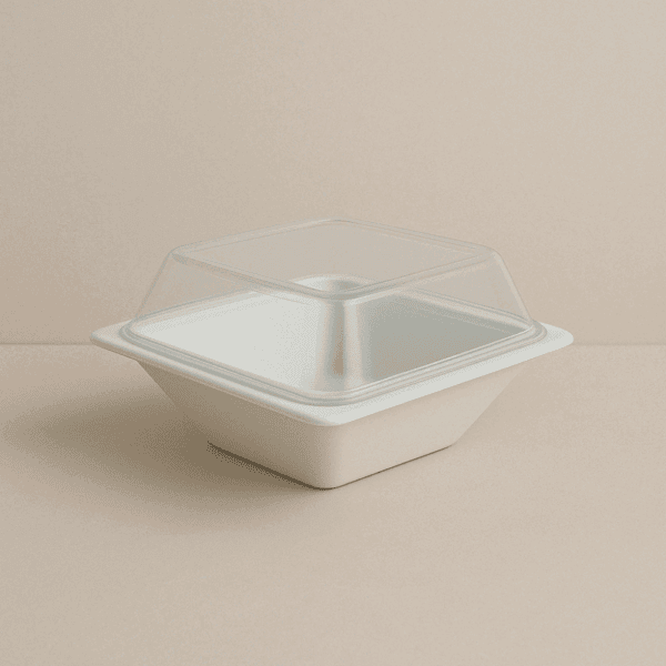 Couvercle compostable en bioplastique adapté aux bols de 16 cm.