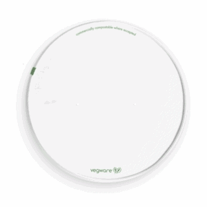 Couvercles en carton blanc compostables pour saladiers ø 18,5 cm, lot de 100.