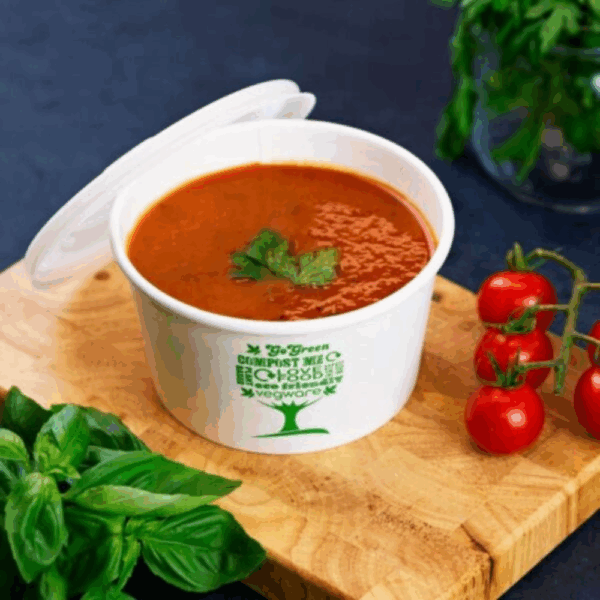 Couvercles écologiques plats en bioplastique pour bols de 9 cm.