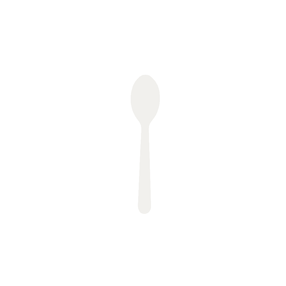 Cuillères blanches compostables en bioplastique 10 cm 100 pièces.