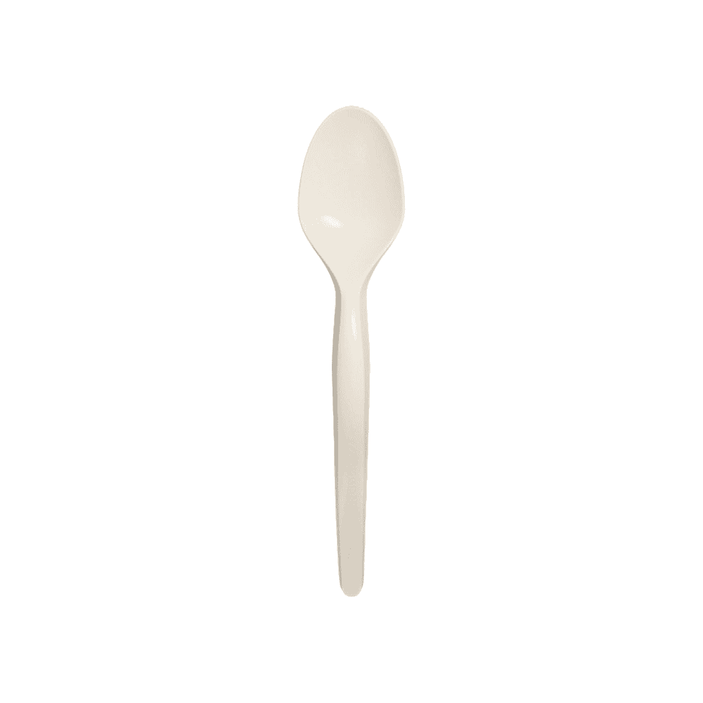 Cuillère compostable en Mater-Bi 16,6 cm, biodégradable, couleur blanc lait