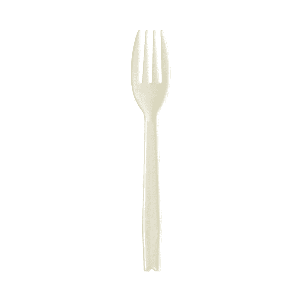 Fourchette compostable en Mater-Bi 16,5 cm, biodégradable, couleur blanc lait