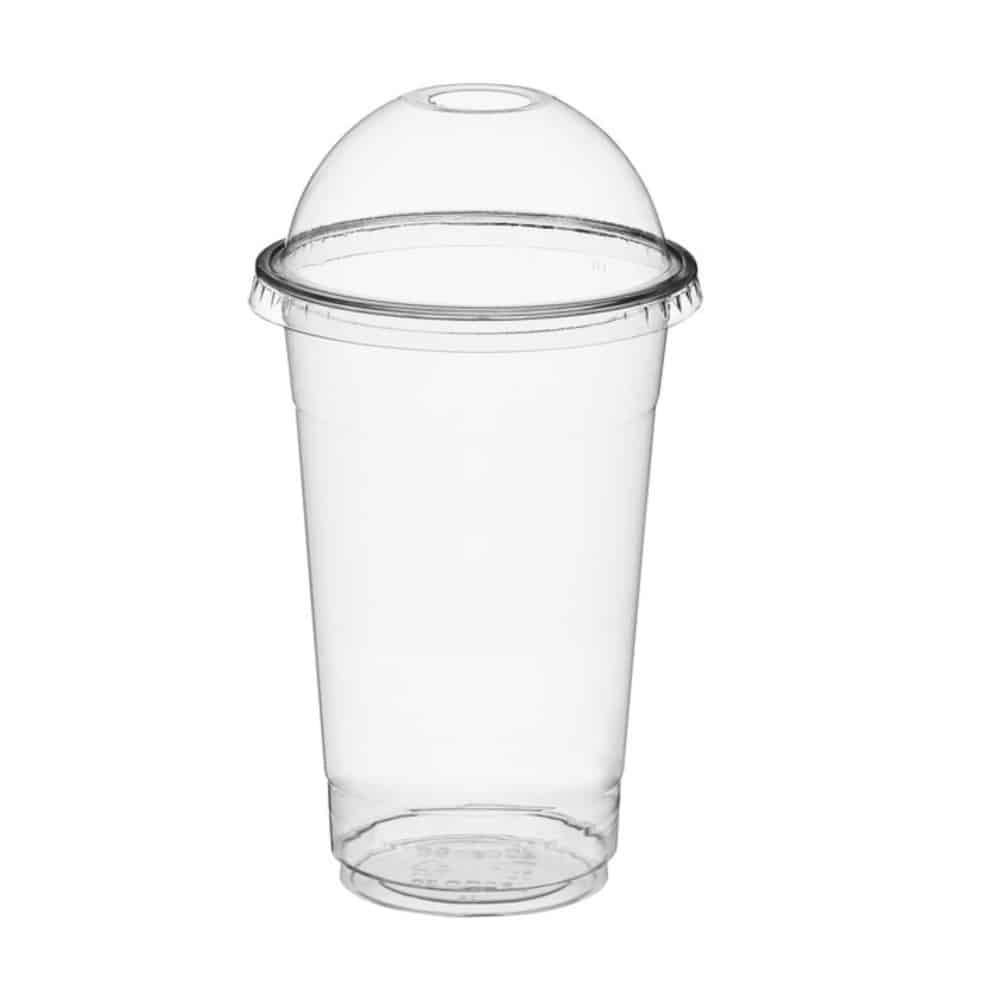 Gobelets bombés biodégradables 530 ml - Pack de 100 avec trou