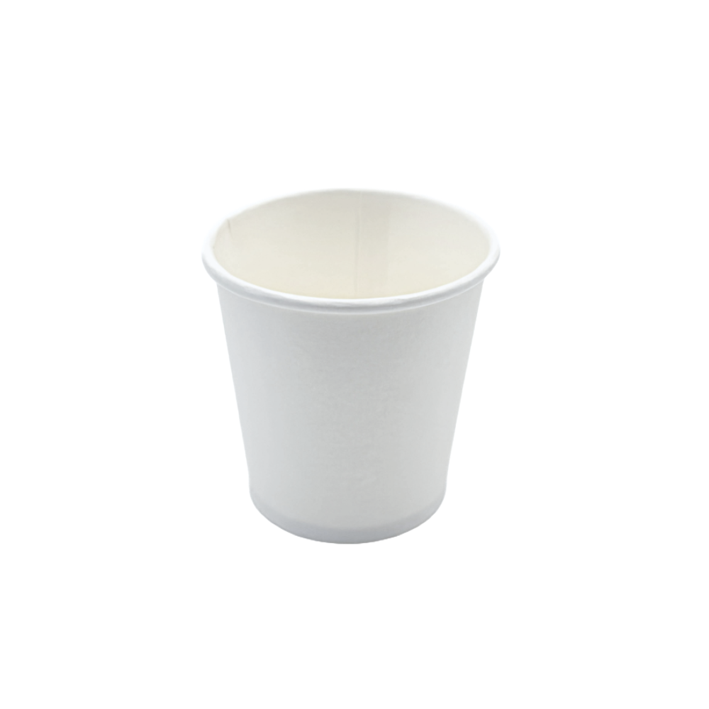 Petits gobelets en papier 115 ml avec revêtement à base aqueuse, lot de 50, compostables.