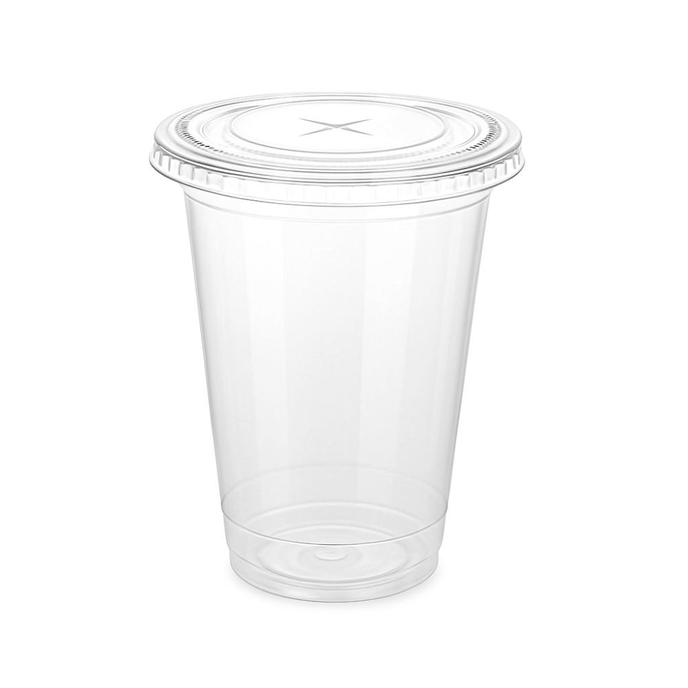 Gobelets compostables 350ml avec couvercles - Pack économique 100 unités