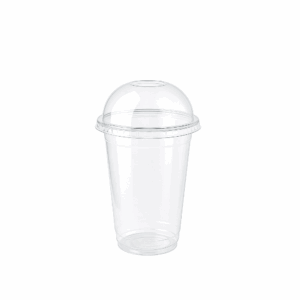 Gobelets compostables 640ml avec couvercles sans trou - Pack économique 100 unités.