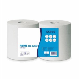 Lot de 2 rouleaux de papier blanc 400 feuilles prédécoupées pour usage quotidien.