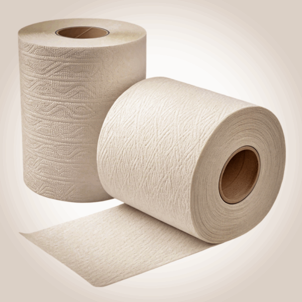 Rouleaux d'essuie-tout havane 800 feuilles, format pratique de 23x23 cm, 2 pcs, pour usage professionnel.