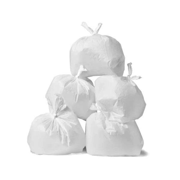 Sacs poubelles blancs 75x105 cm, vue latérale