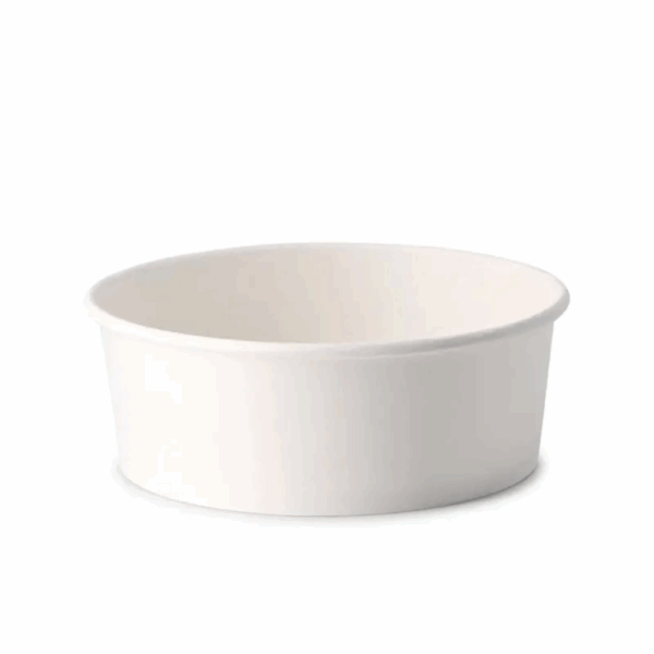 Saladiers jetables en carton blanc compostables 1200 ml, lot de 150.